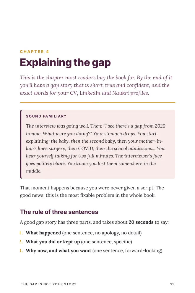 Inside page: gap-story formulas