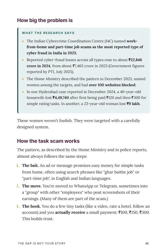Inside page: how the task scam works